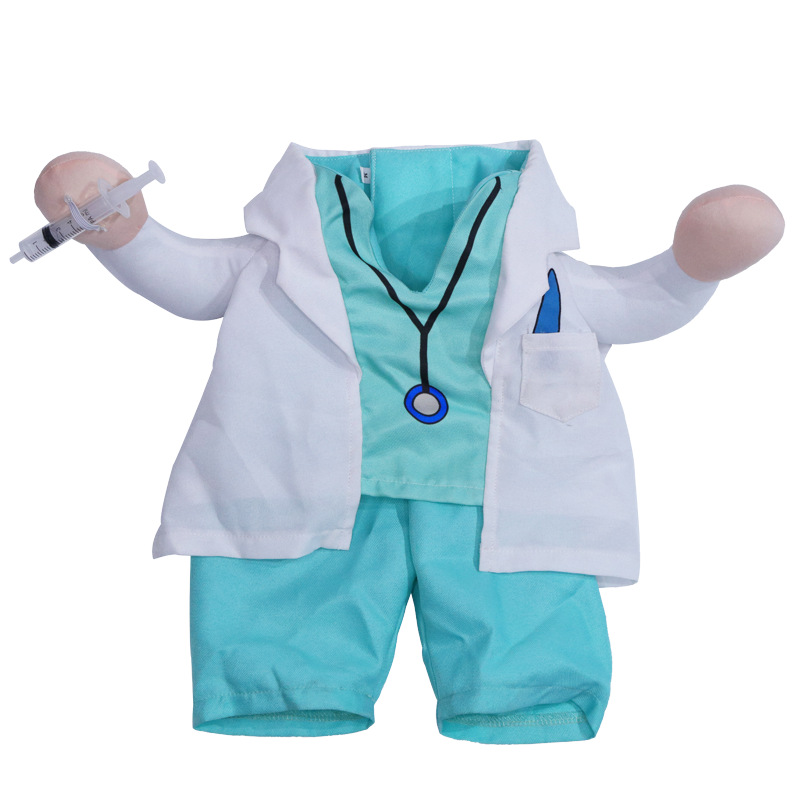 Pet Doctor Costume Veterinarian Scrubs with Lab Coat for Dogs